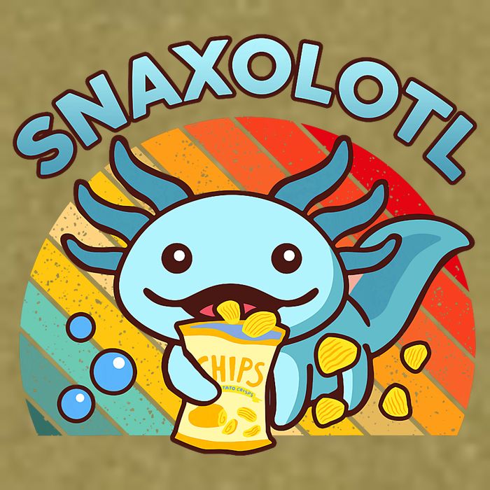 Axolotl- Snaxolotl Cute Axolotl Snacks Funny Food  Garment-Dyed Women's Muscle Tee
