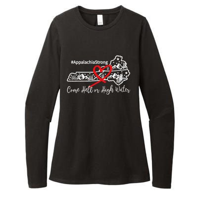 Appalachia Strong Come Hell Or High Water Mountain Womens CVC Long Sleeve Shirt