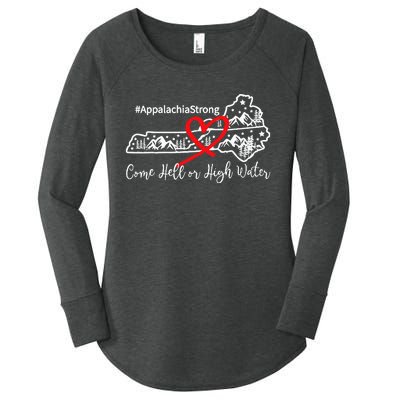 Appalachia Strong Come Hell Or High Water Mountain Women's Perfect Tri Tunic Long Sleeve Shirt