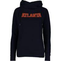 Atlanta Soccer City Vintage Atl Womens Funnel Neck Pullover Hood