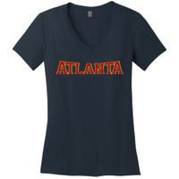 Atlanta Soccer City Vintage Atl Women's V-Neck T-Shirt