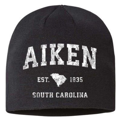 Aiken South Carolina Sc Vintage Athletic Sports Design Sustainable Beanie