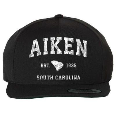 Aiken South Carolina Sc Vintage Athletic Sports Design Wool Snapback Cap