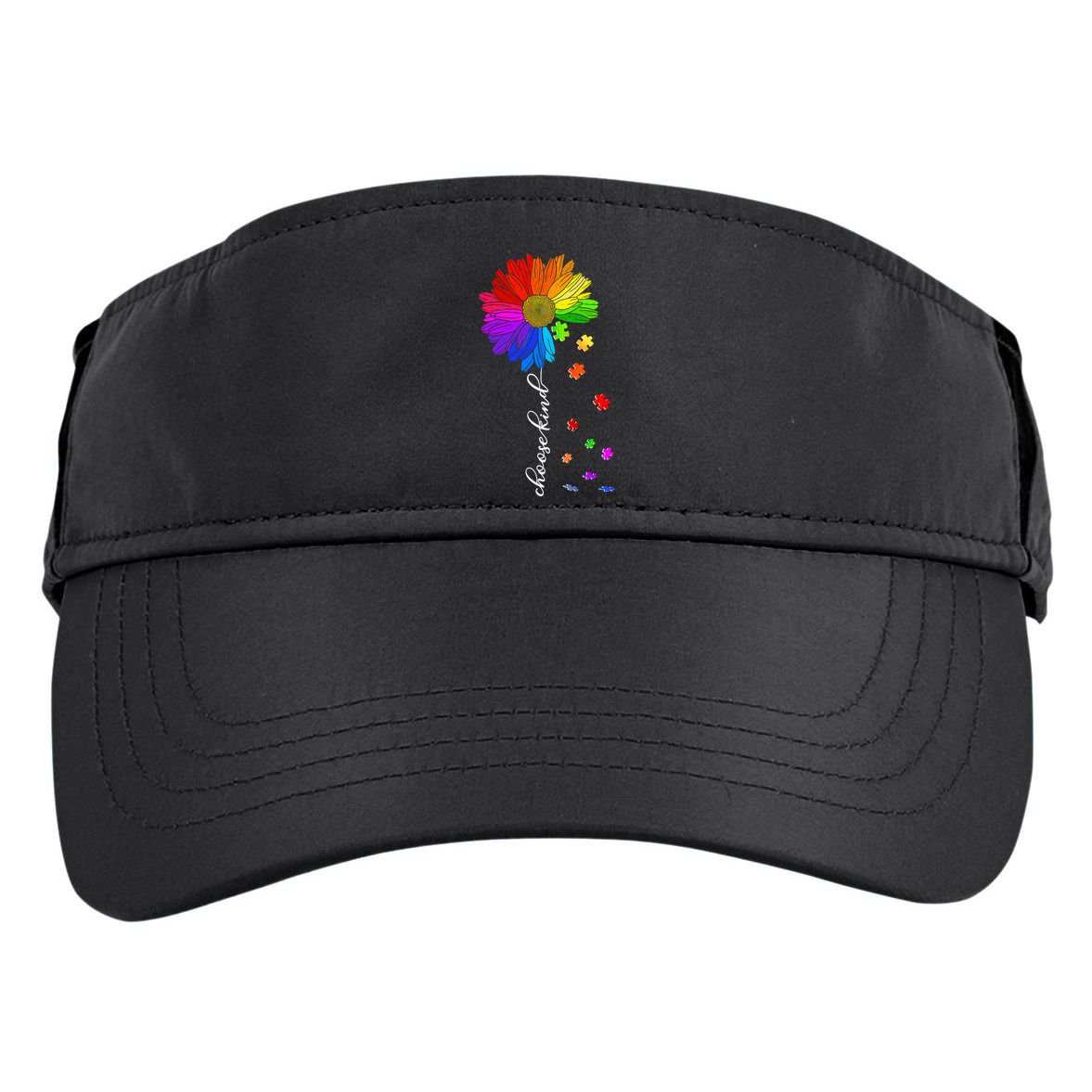 Autism Sunflower Choose Kind Adult Drive Performance Visor