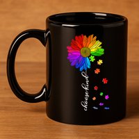 Autism Sunflower Choose Kind 11oz C Handle Ceramic Mug