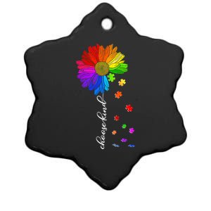 Autism Sunflower Choose Kind Ceramic Star Ornament