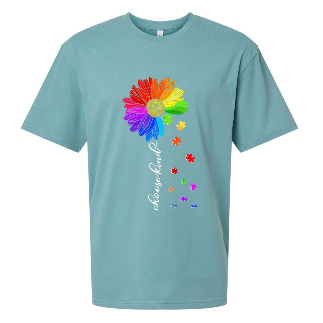 Autism Sunflower Choose Kind Sueded Cloud Jersey T-Shirt