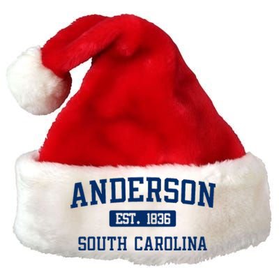 Anderson South Carolina Classic Varsity Style Block Letter Premium Christmas Santa Hat