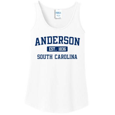 Anderson South Carolina Classic Varsity Style Block Letter Ladies Essential Tank