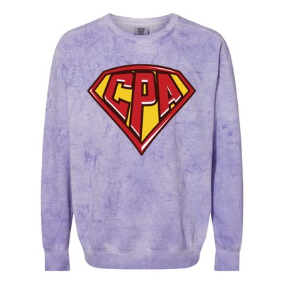 Accountant Superhero CPA T Finance Tee Colorblast Crewneck Sweatshirt