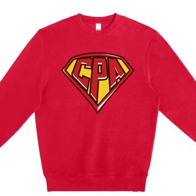 Accountant Superhero CPA T Finance Tee Premium Crewneck Sweatshirt