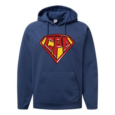 Accountant Superhero CPA T Finance Tee Performance Fleece Hoodie