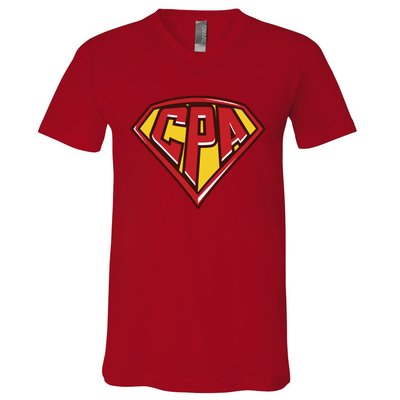 Accountant Superhero CPA T Finance Tee V-Neck T-Shirt