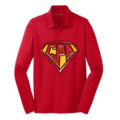 Accountant Superhero CPA T Finance Tee Silk Touch Performance Long Sleeve Polo