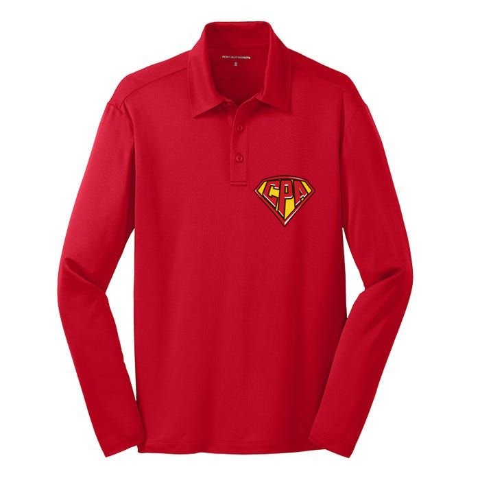 Accountant Superhero CPA T Finance Tee Silk Touch Performance Long Sleeve Polo