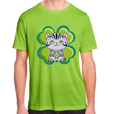 American Shorthair Cat Anime Kitten Irish St Patricks Funny Gift Adult ChromaSoft Performance T-Shirt