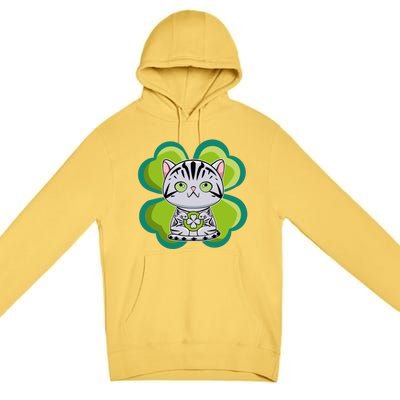 American Shorthair Cat Anime Kitten Irish St Patricks Funny Gift Premium Pullover Hoodie