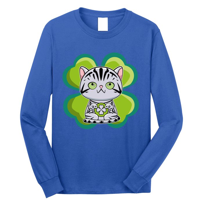 American Shorthair Cat Anime Kitten Irish St Patricks Funny Gift Long Sleeve Shirt