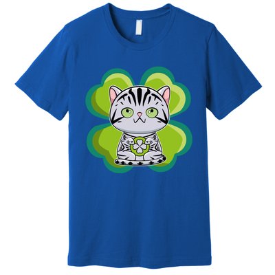 American Shorthair Cat Anime Kitten Irish St Patricks Funny Gift Premium T-Shirt