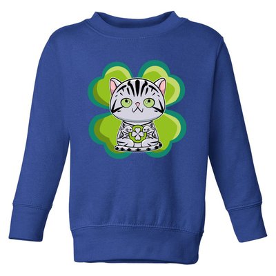 American Shorthair Cat Anime Kitten Irish St Patricks Funny Gift Toddler Sweatshirt