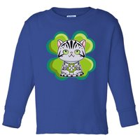 American Shorthair Cat Anime Kitten Irish St Patricks Funny Gift Toddler Long Sleeve Shirt