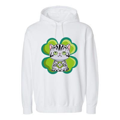 American Shorthair Cat Anime Kitten Irish St Patricks Funny Gift Garment-Dyed Fleece Hoodie