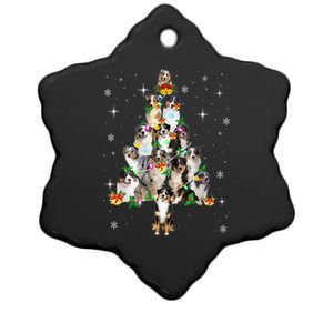 Australian Shepherd Christmas Tree Lights Xmas Pajama Dog Cool Gift Ceramic Star Ornament