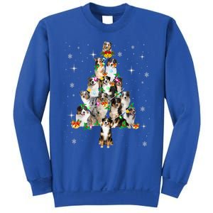 Australian Shepherd Christmas Tree Lights Xmas Pajama Dog Cool Gift Sweatshirt