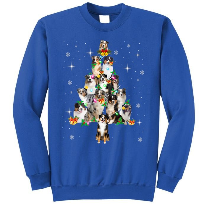 Australian Shepherd Christmas Tree Lights Xmas Pajama Dog Cool Gift Sweatshirt