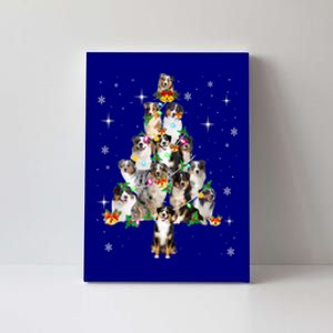 Australian Shepherd Christmas Tree Lights Xmas Pajama Dog Cool Gift Canvas