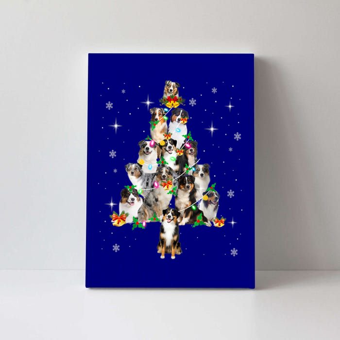 Australian Shepherd Christmas Tree Lights Xmas Pajama Dog Cool Gift Canvas