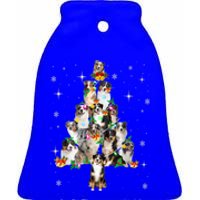 Australian Shepherd Christmas Tree Lights Xmas Pajama Dog Cool Gift Ceramic Bell Ornament