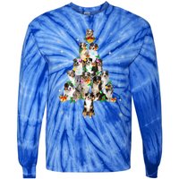 Australian Shepherd Christmas Tree Lights Xmas Pajama Dog Cool Gift Tie-Dye Long Sleeve Shirt