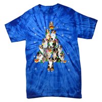 Australian Shepherd Christmas Tree Lights Xmas Pajama Dog Cool Gift Tie-Dye T-Shirt