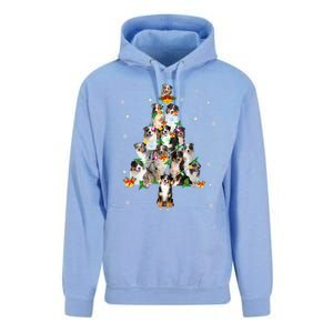 Australian Shepherd Christmas Tree Lights Xmas Pajama Dog Cool Gift Unisex Surf Hoodie