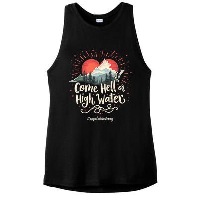 Appalachia Strong Come Hell Or High Water Mountain Nc Vn Tn Ladies PosiCharge Tri-Blend Wicking Tank