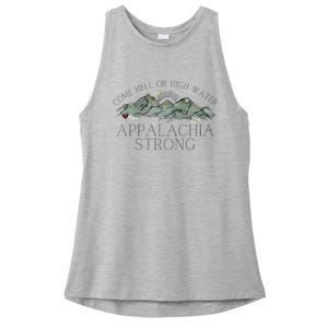 Appalachia Strong Come Hell Or High Water Mountain Nc Vn Tn Ladies PosiCharge Tri-Blend Wicking Tank