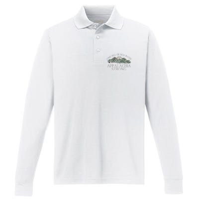 Appalachia Strong Come Hell Or High Water Mountain Nc Vn Tn Performance Long Sleeve Polo