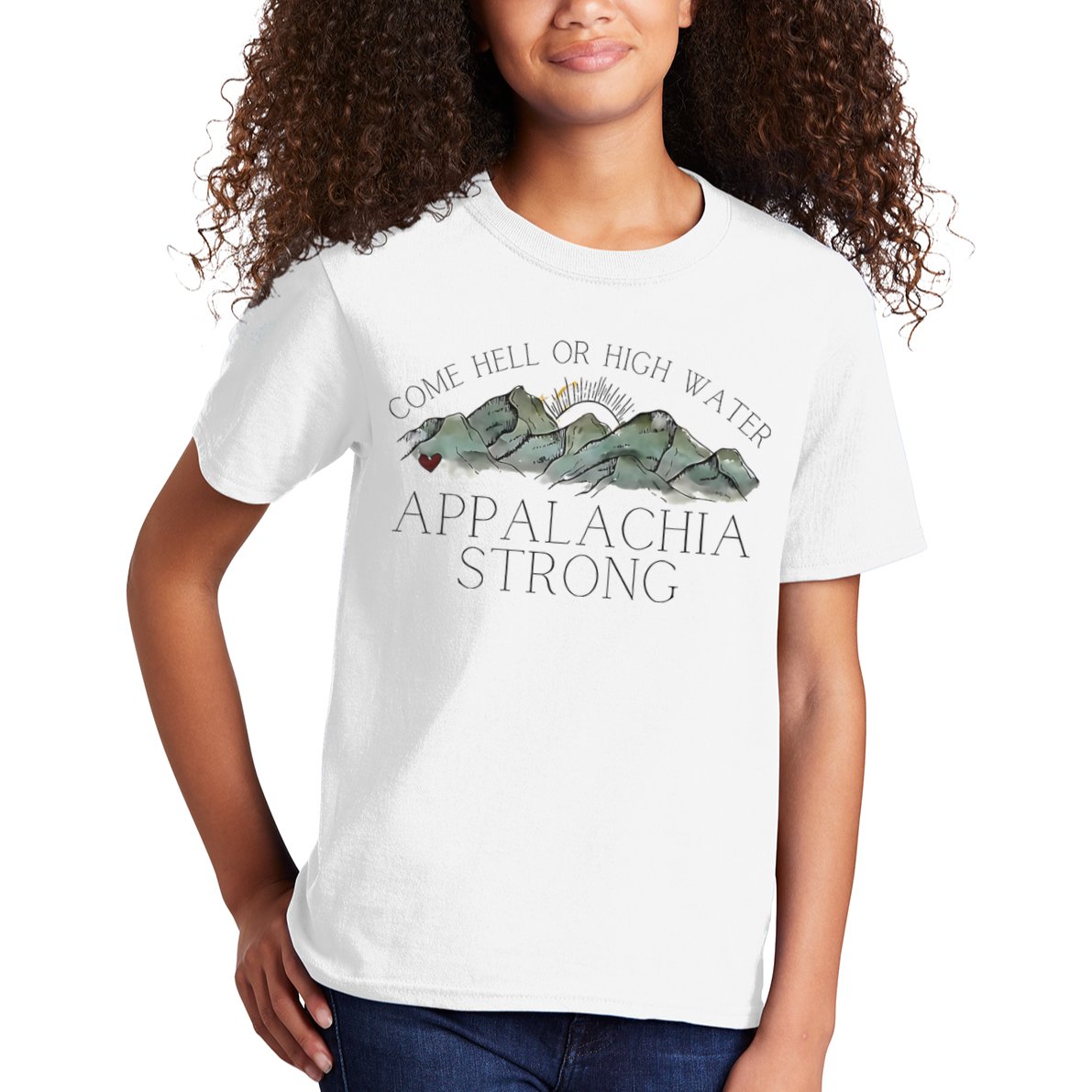 Appalachia Strong Come Hell Or High Water Mountain Nc Vn Tn Kids T-Shirt