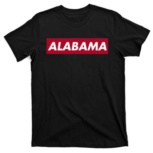 Alabama State Crimson Box Graphic Design T-Shirt