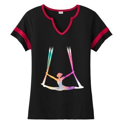 Aerial Silks Circus Yoga Cute Gift Ladies Halftime Notch Neck Tee