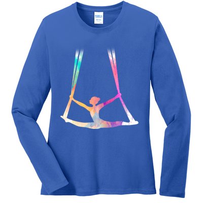 Aerial Silks Circus Yoga Cute Gift Ladies Long Sleeve Shirt