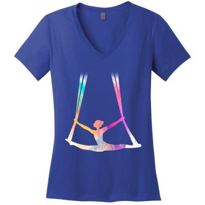 Aerial Silks Circus Yoga Cute Gift Women's V-Neck T-Shirt