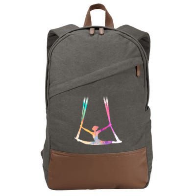 Aerial Silks Circus Yoga Cute Gift Cotton Canvas Backpack