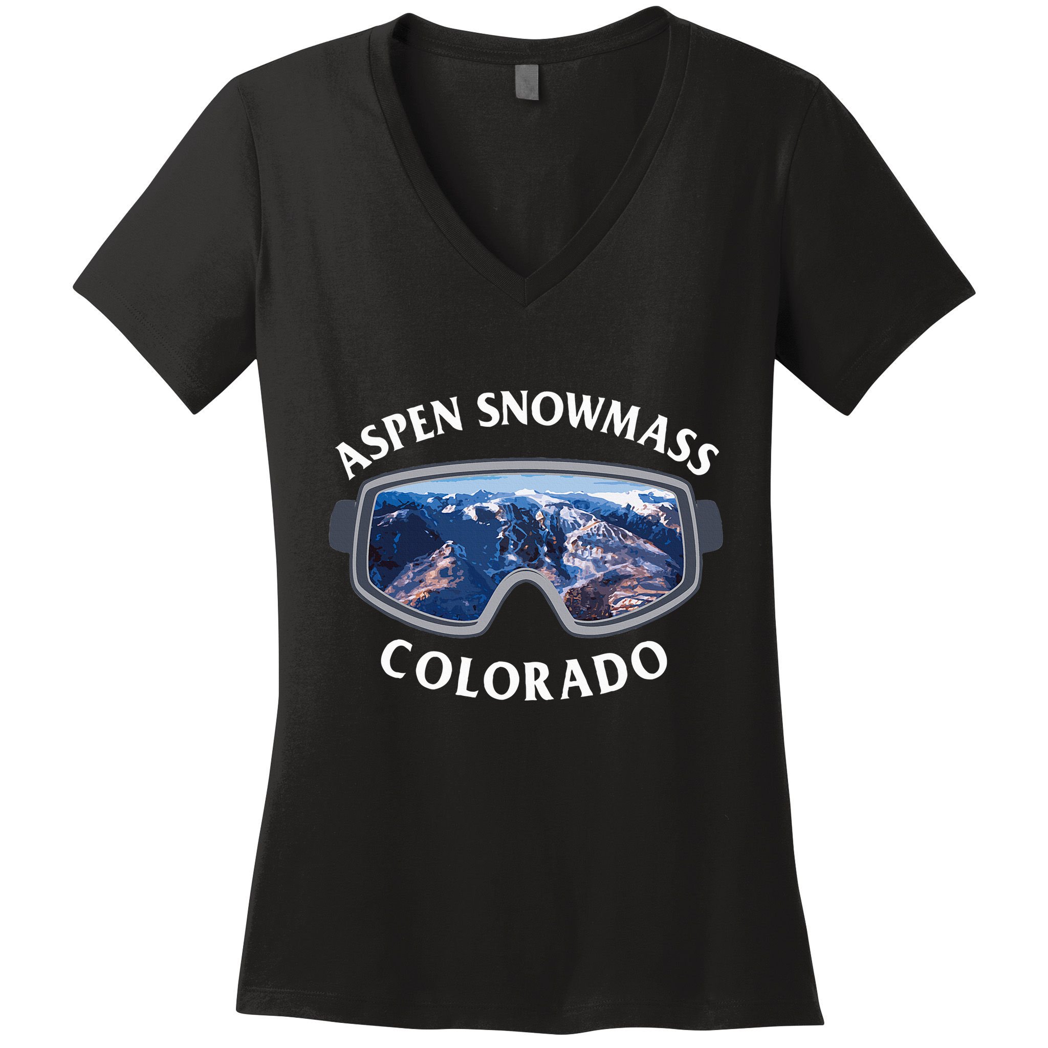 Aspen Snowmass Colorado Ski Snowboard Women's V-Neck T-Shirt