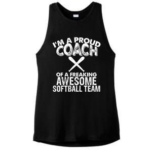 Appreciation Softball Coach Gift Ladies PosiCharge Tri-Blend Wicking Tank