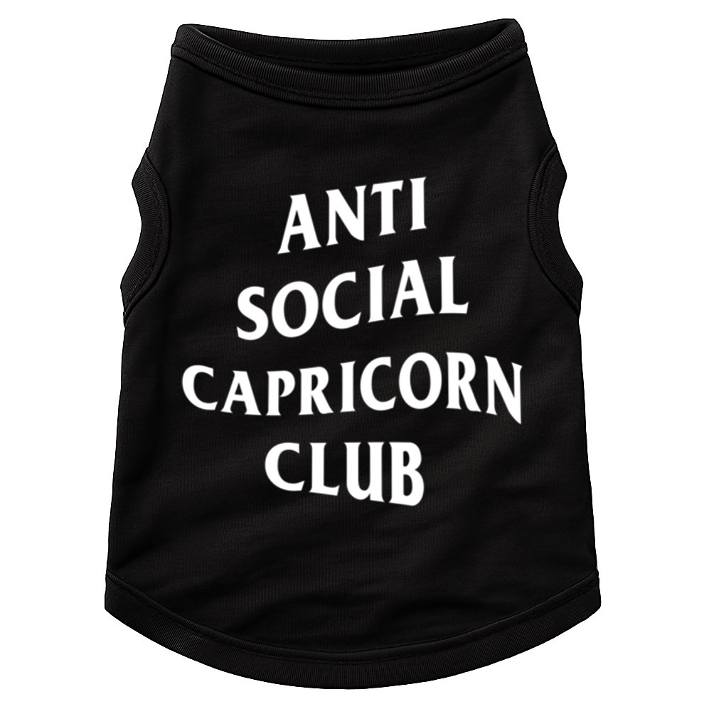 Anti Social Capricorn Club Birth Sign Capricorn Zodiac Gift Doggie Tank