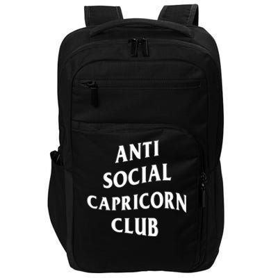 Anti Social Capricorn Club Birth Sign Capricorn Zodiac Gift Impact Tech Backpack