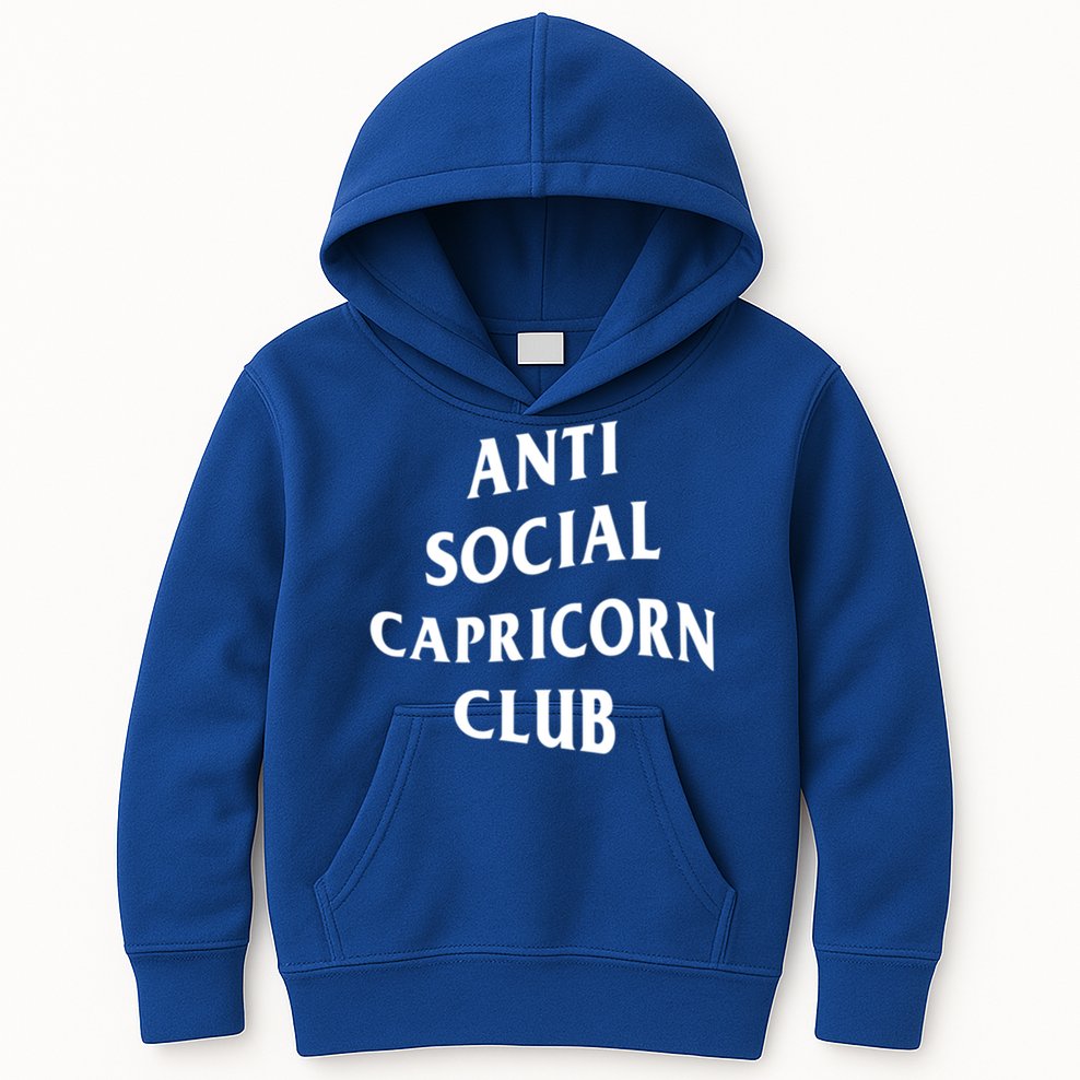 Anti Social Capricorn Club Birth Sign Capricorn Zodiac Gift Kids Hoodie