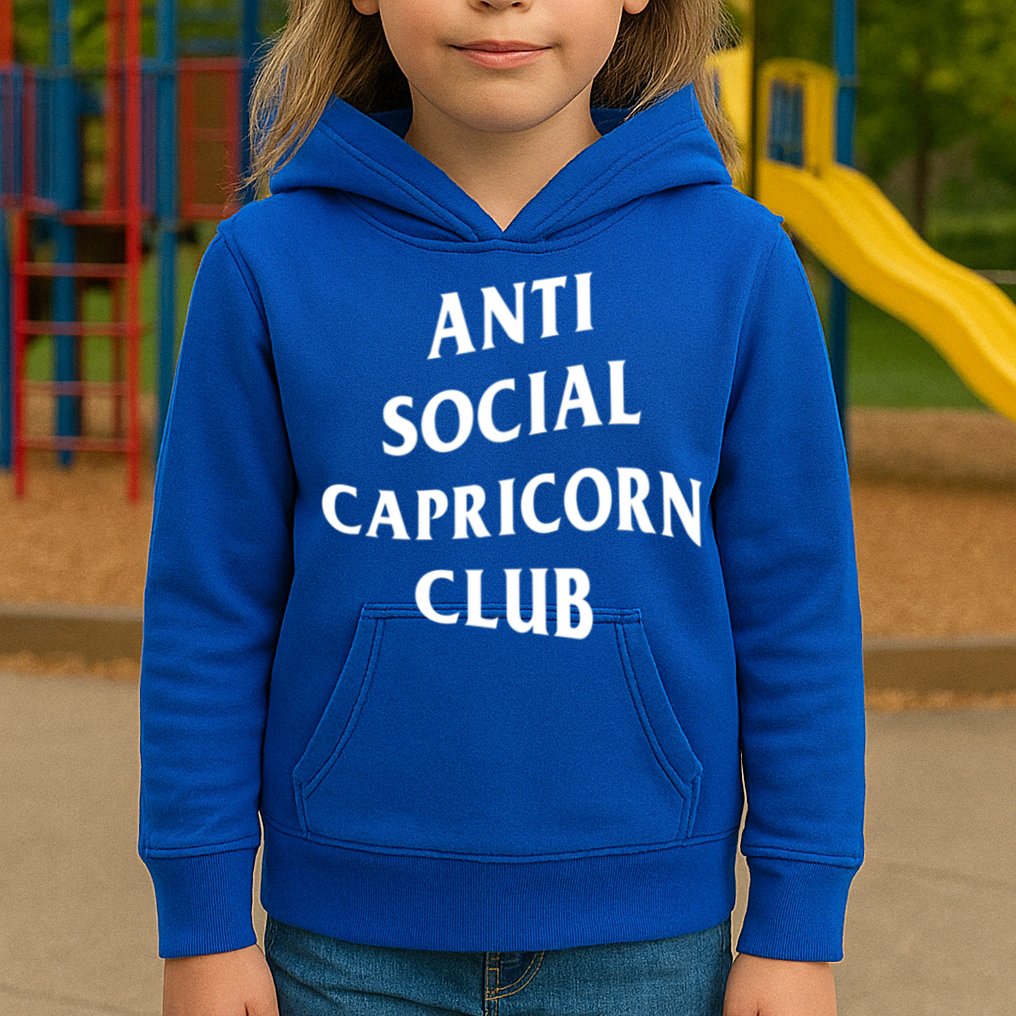 Anti Social Capricorn Club Birth Sign Capricorn Zodiac Gift Kids Hoodie
